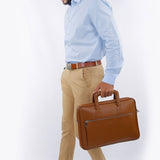 Knox 15inch Vegan Leather Laptop Bag Coconut Model1