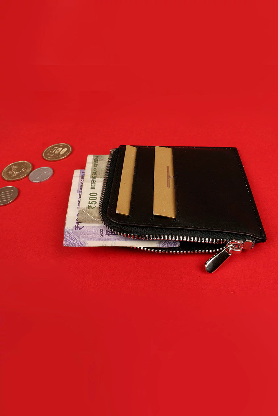 Vegan Card Coin Wallet Black L2