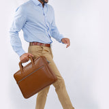 Knox 15inch Vegan Leather Laptop Bag Coconut Model3