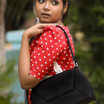 Hazel Vegan Leather Women Handbag Vanta Black Model 1