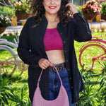 egan Leather Katie Small Women Shoulder Bag Orchid Model1