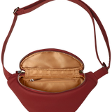 Vegan Leather Bum Bag Beetroot Open
