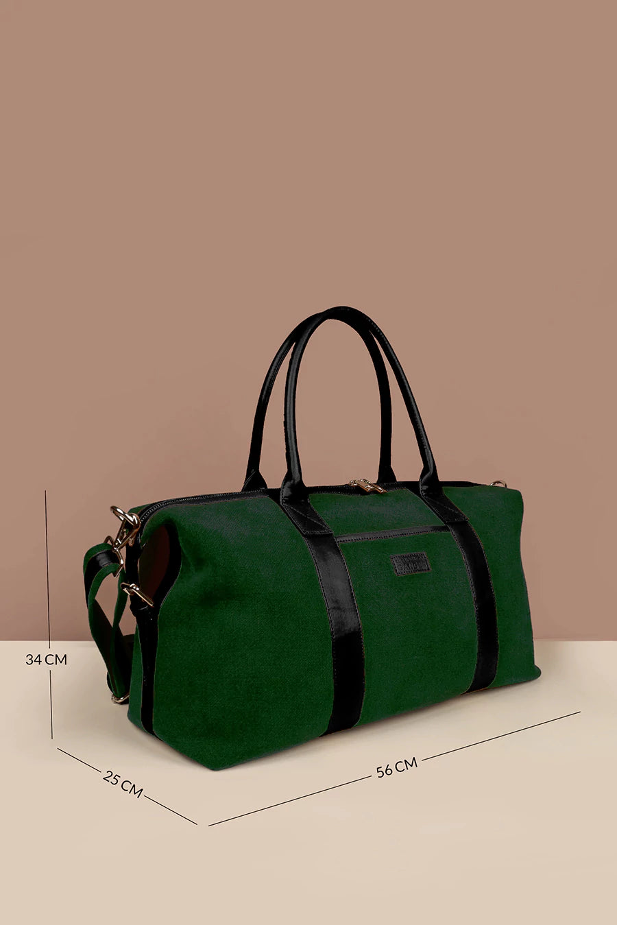 Soft Jute Women Luggage Bag Joey Olive Measuremet