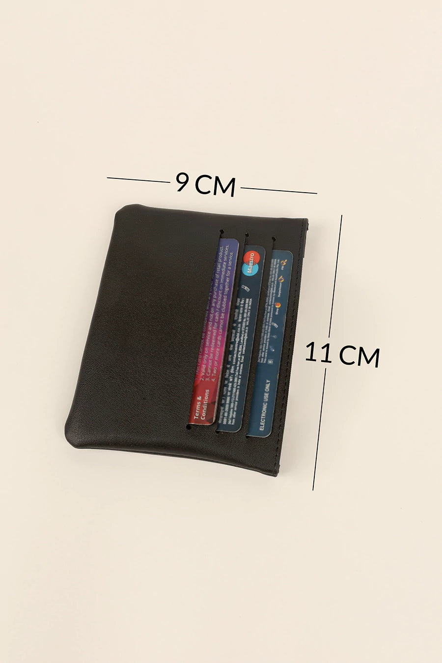 Archie Vegan Leather Cash & Card Pouch Black Cad