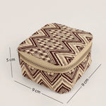 Handloom Jewellery / Watch Case Brown Chevron Measurement