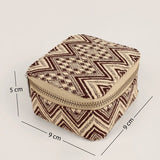 Handloom Jewellery / Watch Case Brown Chevron Measurement