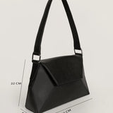 Hazel Vegan Leather Women Shoulder Bag Vanta Black Measurement