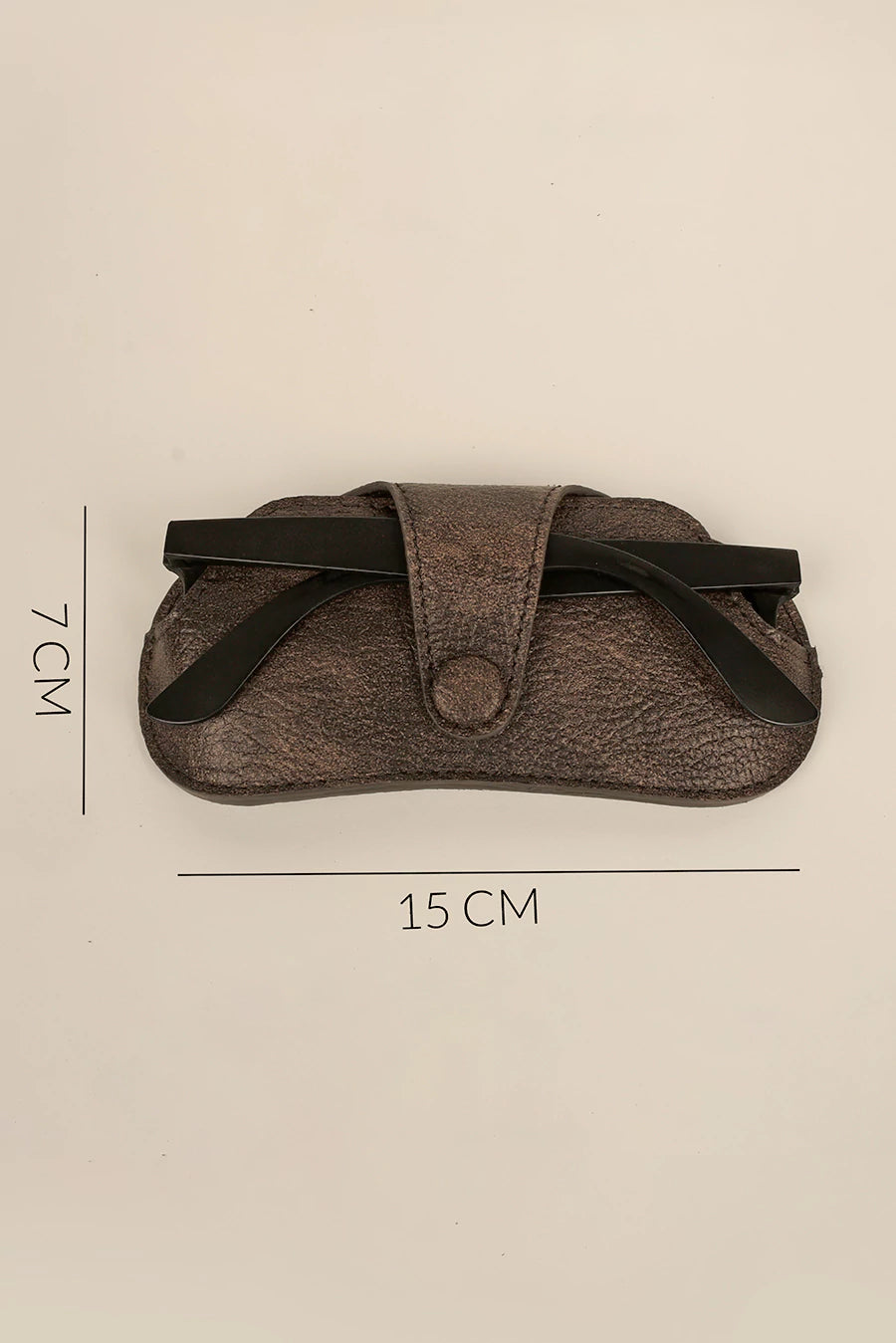Jace Sunglass Case Vegan Leather Espresso Measurement