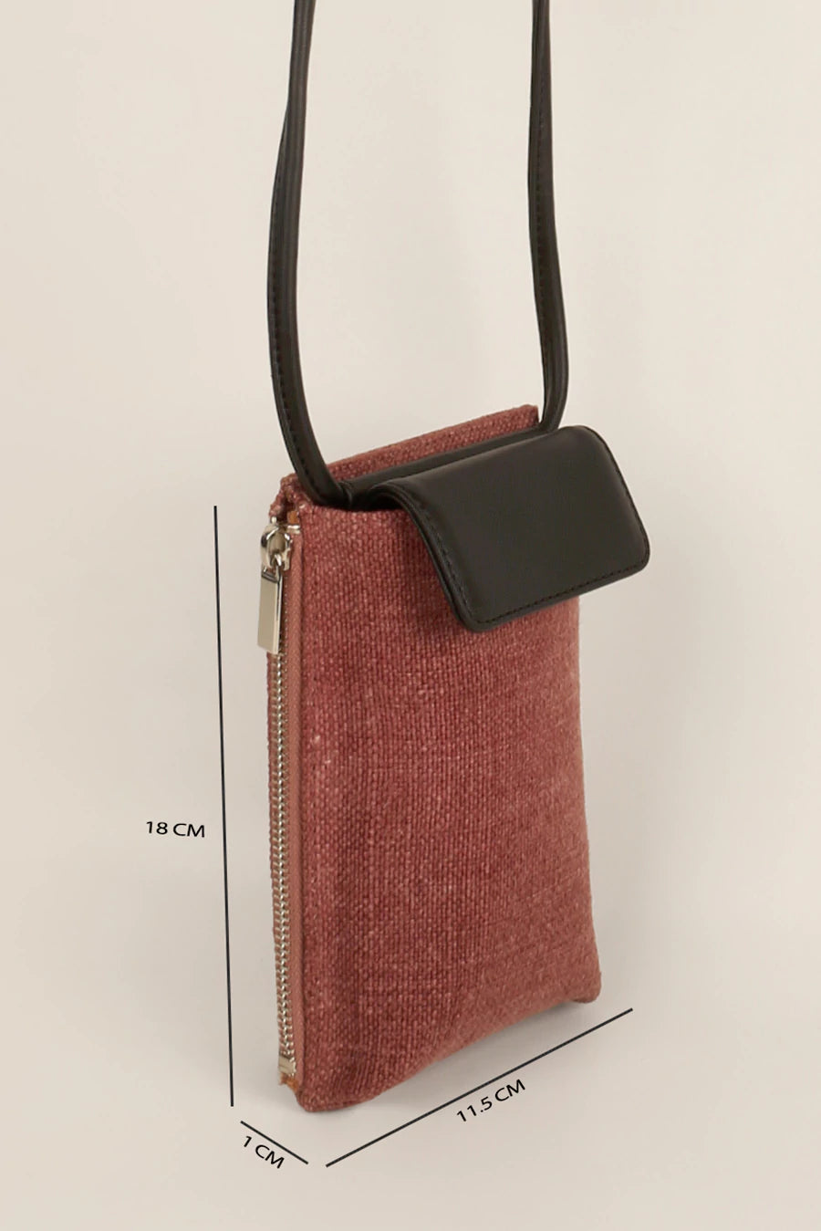 Soft Jute Grace Mobile Sling Sangria Measurement