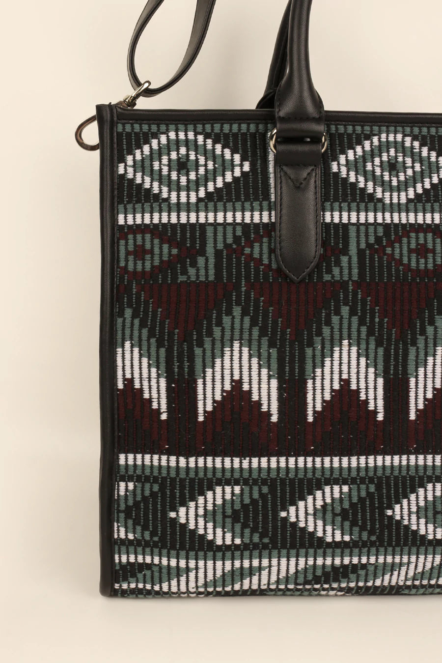 Handloom Charlotte Box Tote Bag Cactus Close