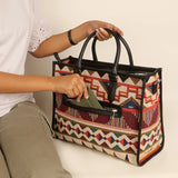 Handloom Office Tote Bag Charlotte Burnished Brown Model 3