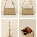 Vegan Leather Claire Shoulder Bag Beige Details