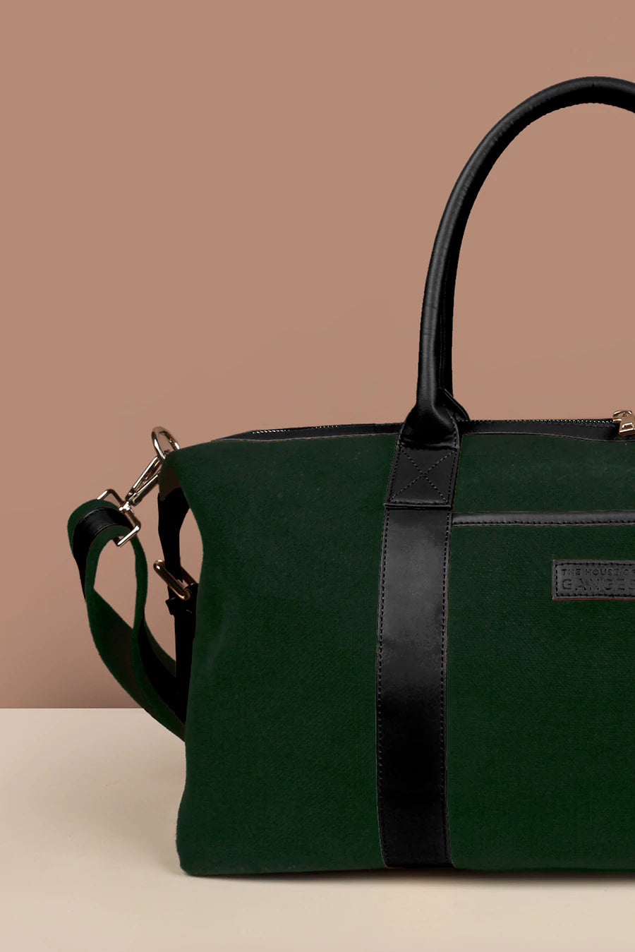 Soft Jute Women Luggage Bag Joey Olive Close