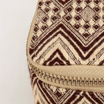 Handloom Jewellery / Watch Case Brown Chevron Close