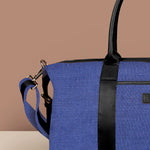 Soft Jute Joey Men Travel Duffle Bag Royal Blue Close