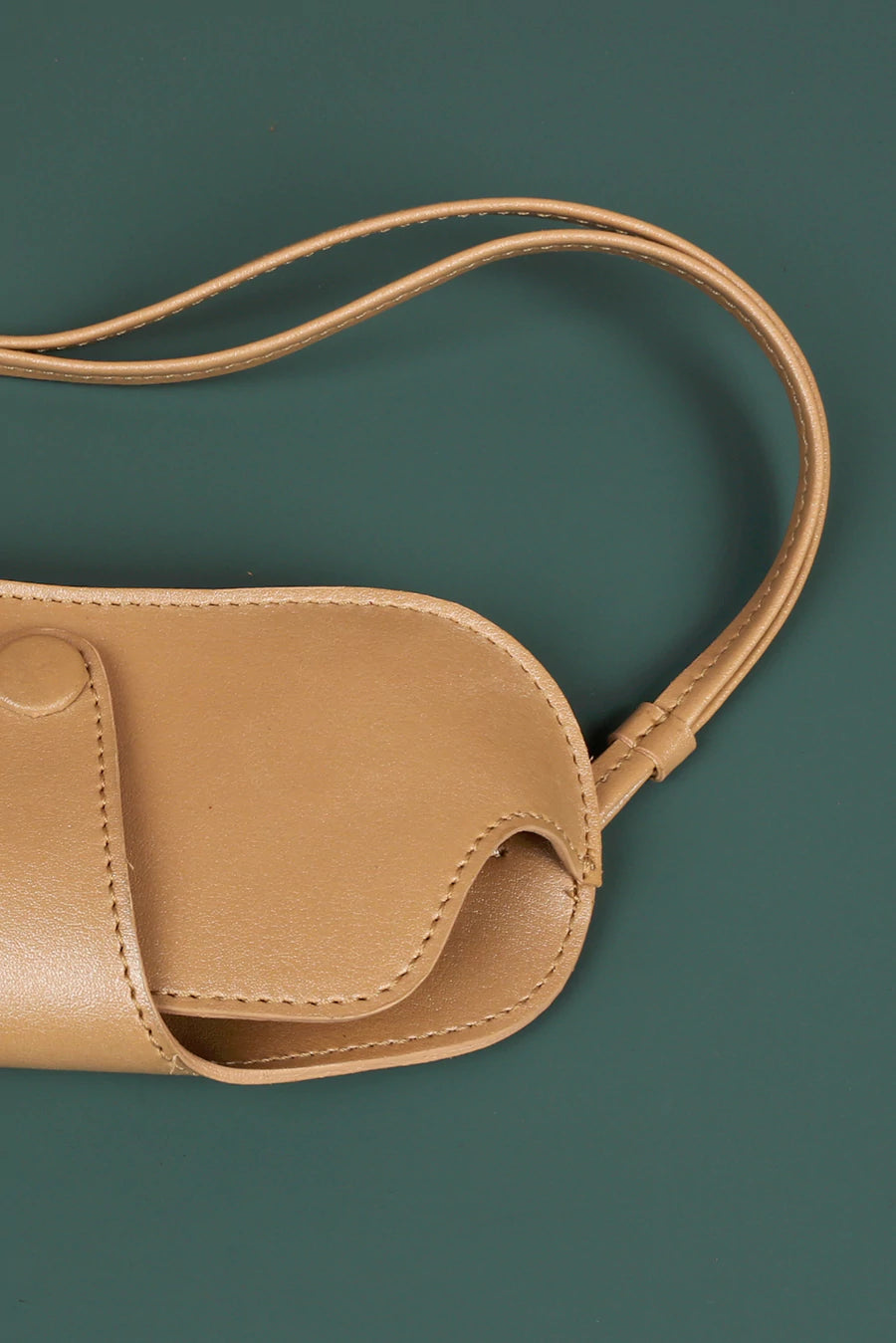Vegan sunglass cover/case with sling champagne close