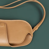 Vegan sunglass cover/case with sling champagne close