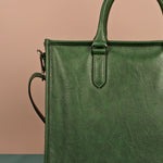 Charlotte Vegan Women Box Tote Bag Peacock Close
