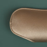 Jace Sunglass Case Vegan Leather Shinny Silver Close