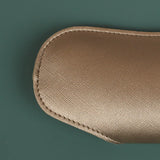 Jace Sunglass Case Vegan Leather Shinny Silver Close