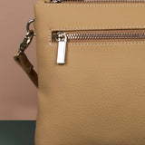 Dual Sling Vegan Leather Women Crossbody Gauge Close