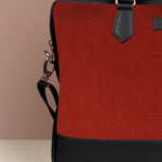 Soft Jute Ross Men 15" Laptop Bag Rasberry Close