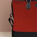 Soft Jute Ross Men 15" Laptop Bag Rasberry Close