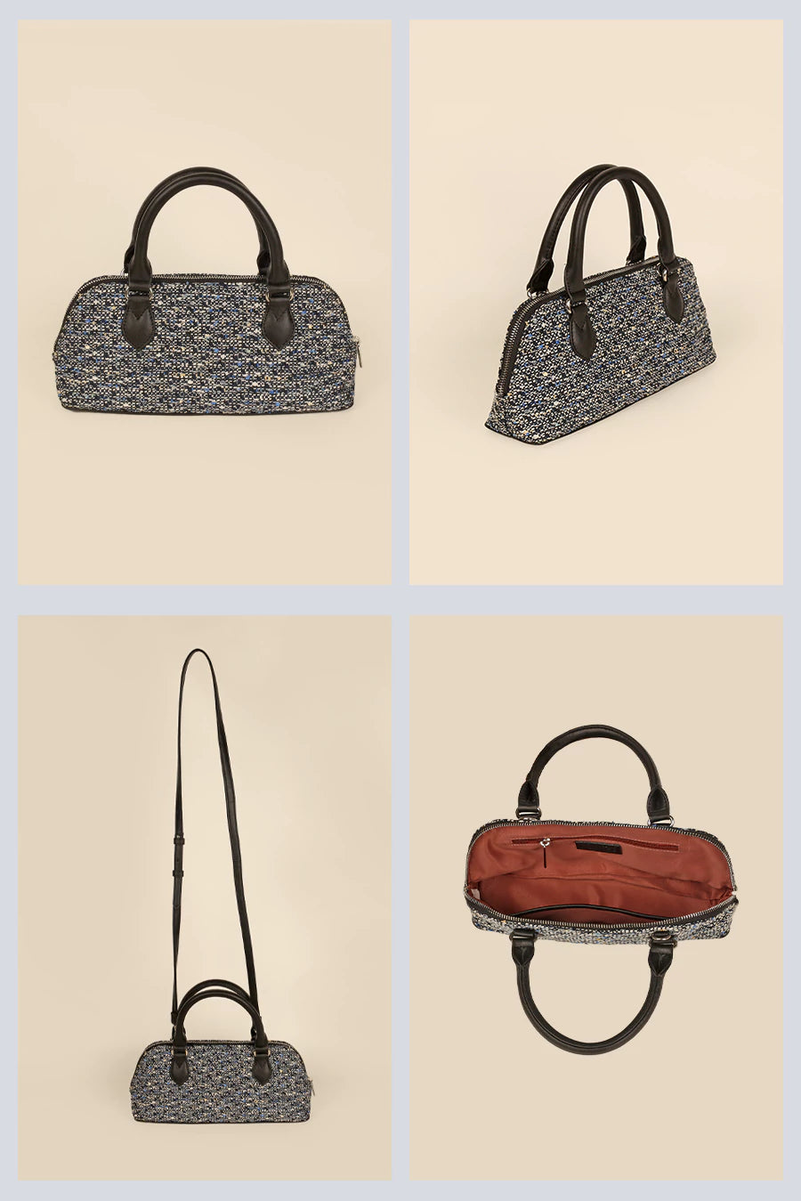 Everly Women's Handbag Handloom Horizon Blue Details