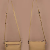 Dual Sling Vegan Leather Women Crossbody Gauge Back