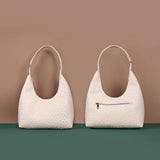 egan Leather Katie Small Women Shoulder Bag Ostrich White Front