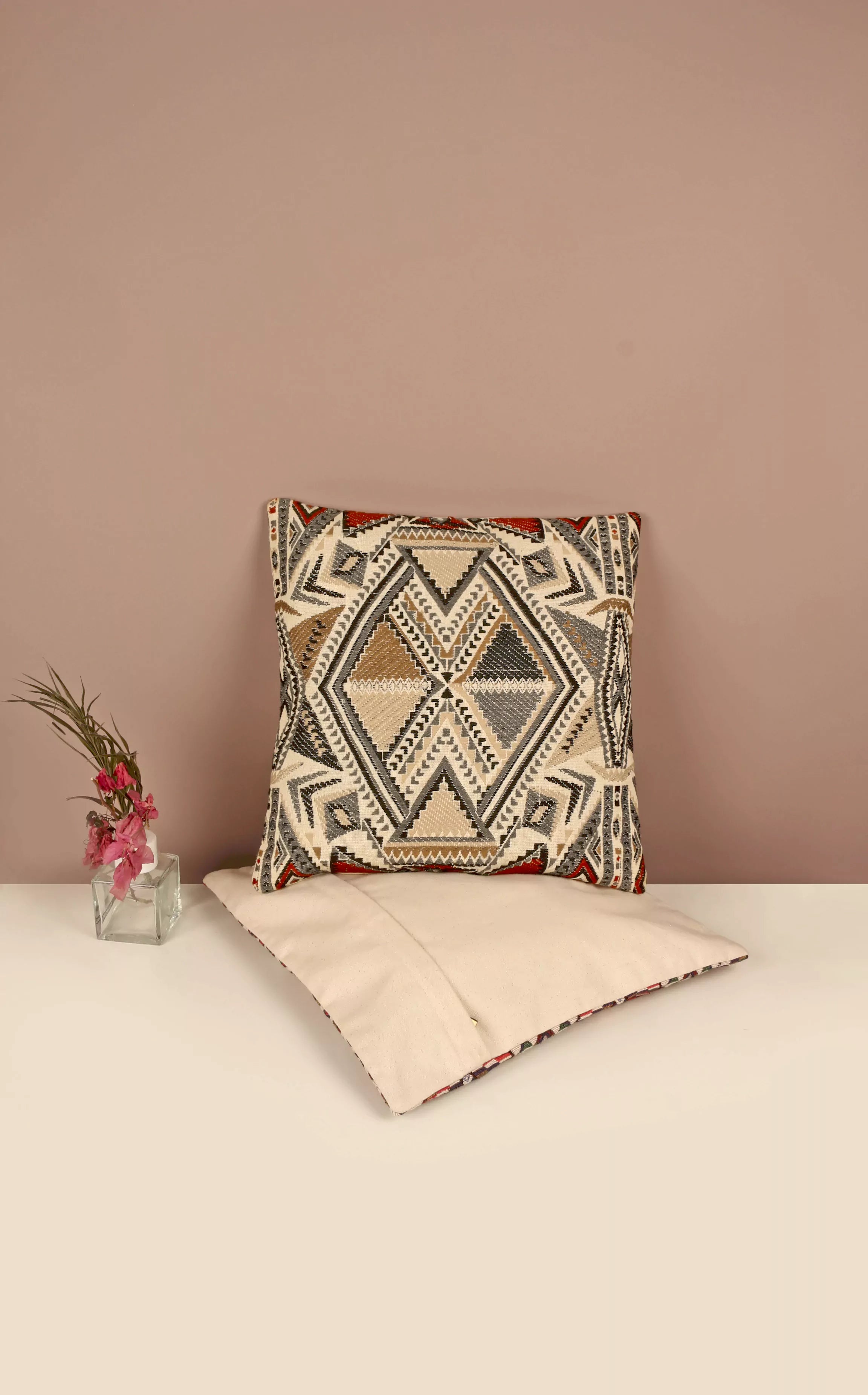 Printed Cushion Cover Beige