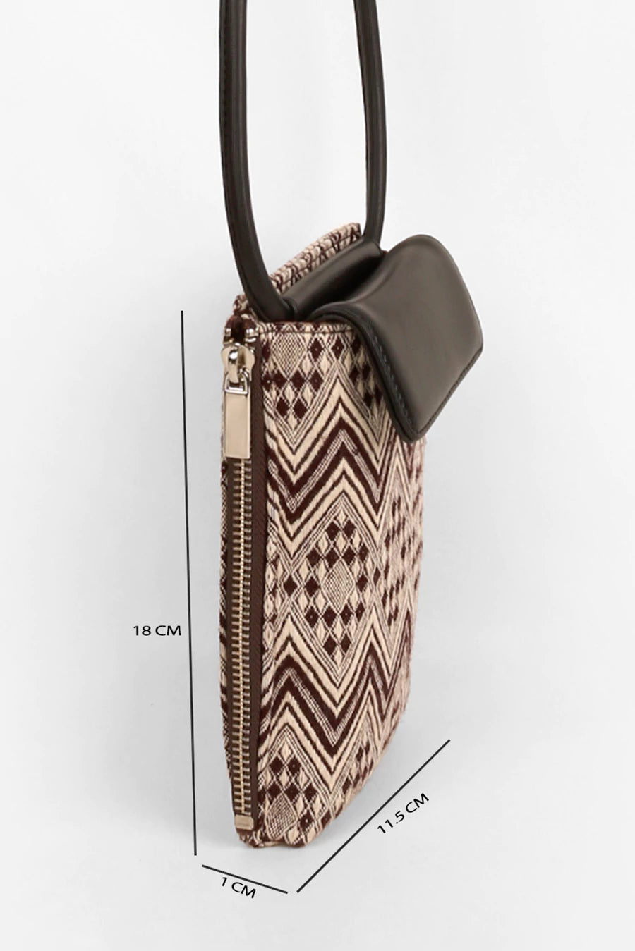 Grace Handloom Mobile Sling Brown Chevron Measurement