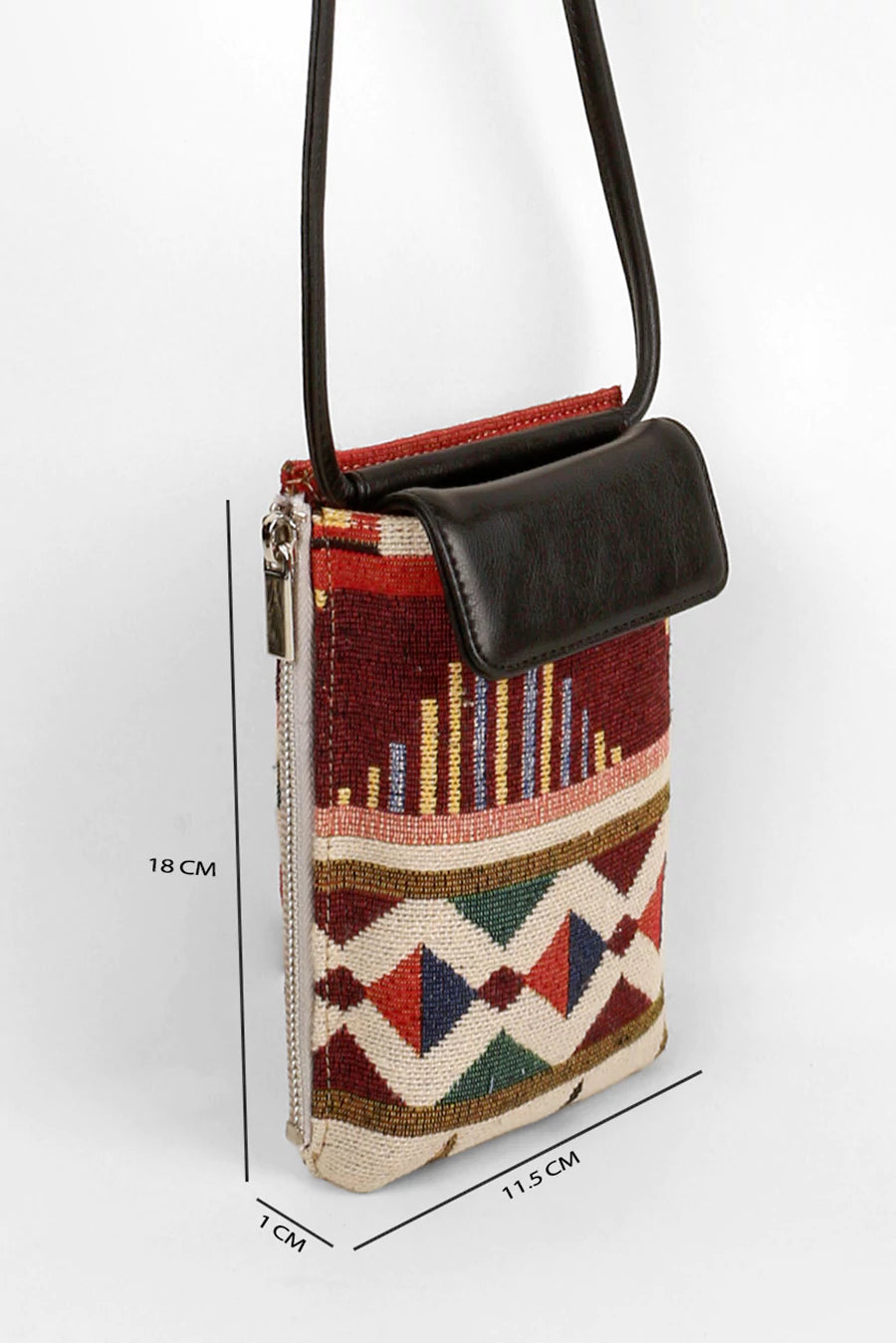Grace Handloom Mobile Sling Burnished Brown Measurement