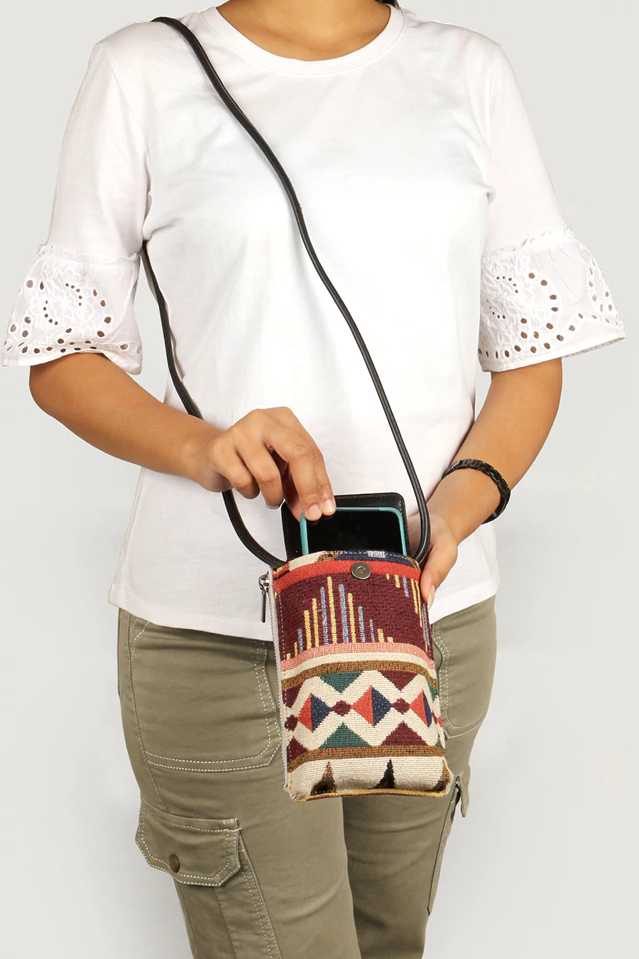 Grace Handloom Mobile Sling Burnished Brown Model 2