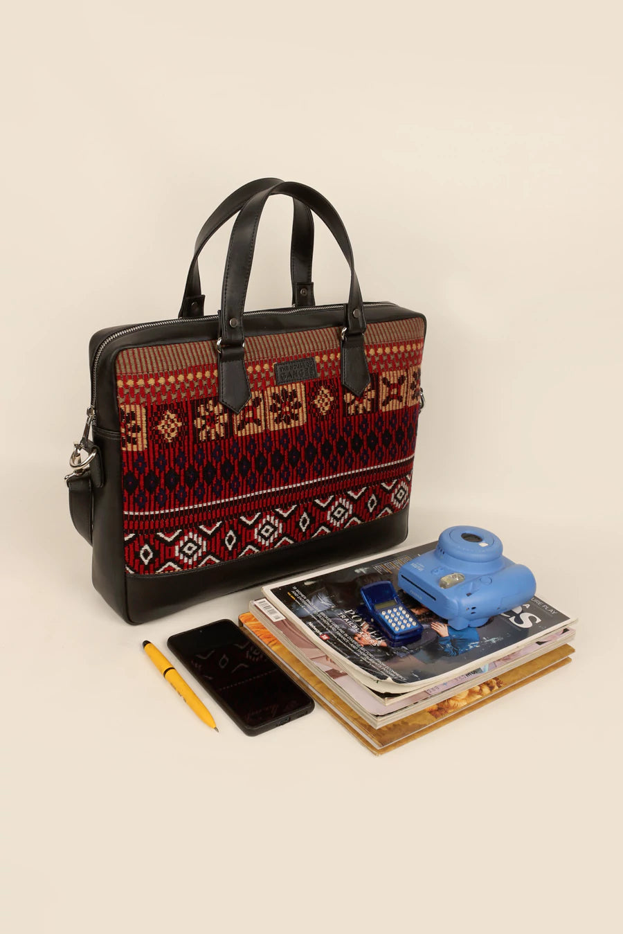 15 inch Ross Handloom Office Laptop Bag for men & women brown lifestyle 1