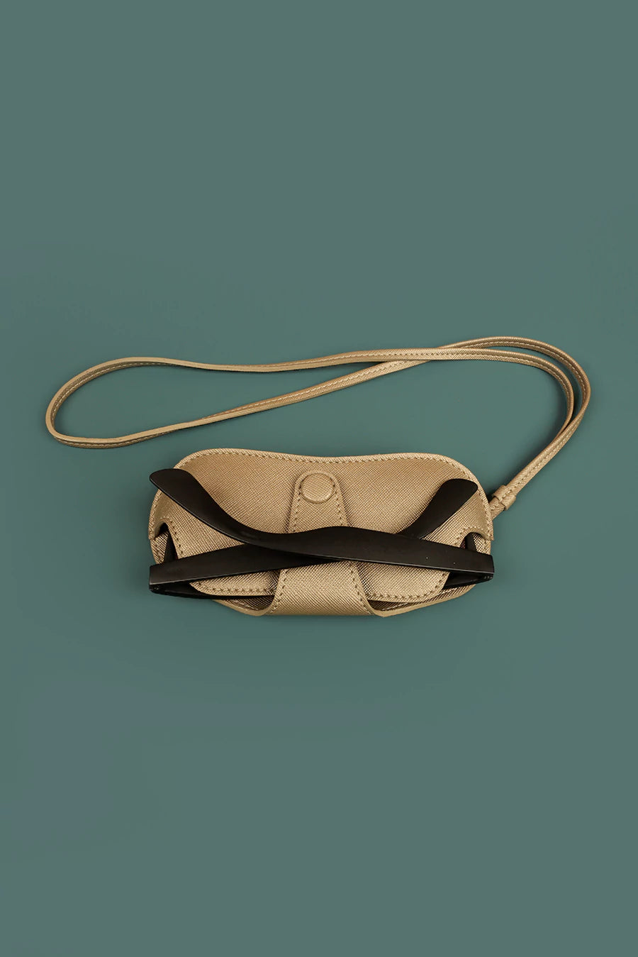 Vegan Glass cover/case with sling wood brass L1