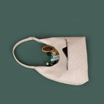 egan Leather Katie Small Women Shoulder Bag Ostrich White Lifetsyle1