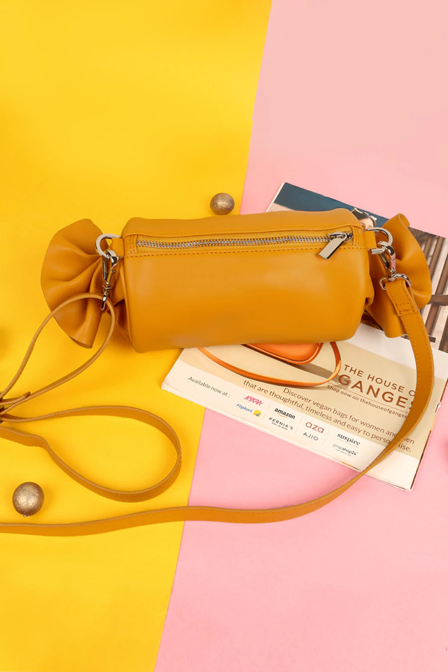 Vegan Leather Women Candy Sling Bag  GoldFish Lifestyle2