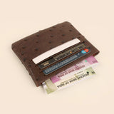 Archie Vegan Leather Cash & Card Pouch Ostrich Brown Lifetsyle