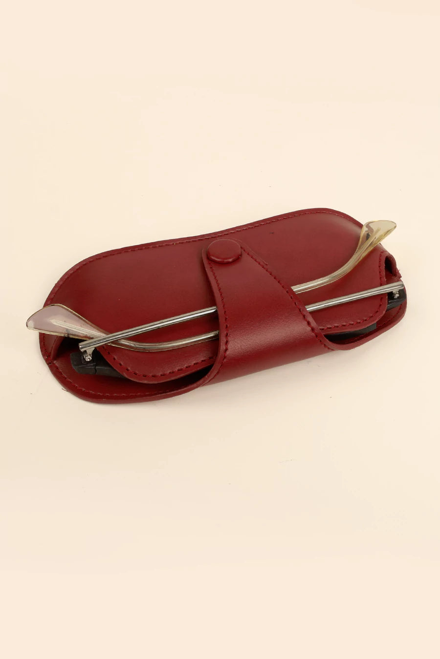 Jace Sunglass Cover Vegan Leather Pomegranate Lifestyle