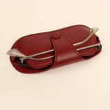 Jace Sunglass Cover Vegan Leather Pomegranate Lifestyle
