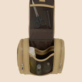 Hanging Toiletry Bag Vegan Leather Beige Lifestyle