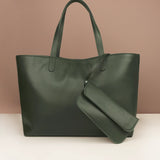 Baby Diaper Bag Vegan Leather Women Tote Army Front