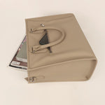 Vegan Leather Charlotte Women Office Tote Bag Beige Lifestyle