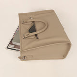 Vegan Leather Charlotte Women Office Tote Bag Beige Lifestyle