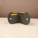 Vegan Women Mini Purse/Wallet Gunmetal Open