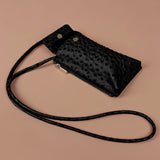 Grace Vegan Mobile Sling Bag Ostrich Black front