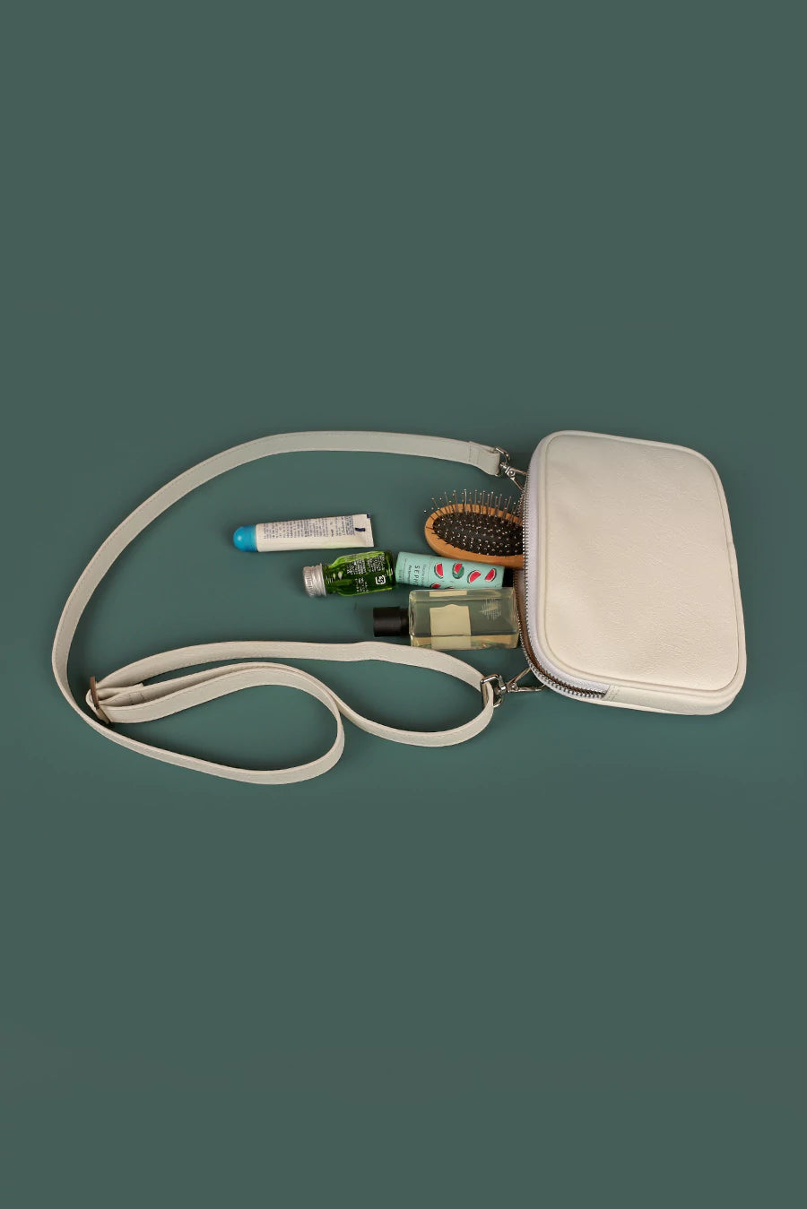Classic Vegan Leather Women Crossbody Milky Front