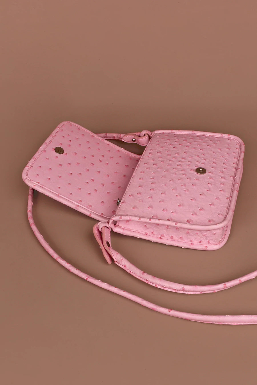 Alice Vegan Leather Women Sling Bag Ost Pink Open