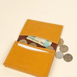 Beth Vegan Leather Card Wallet Butterscotch Open